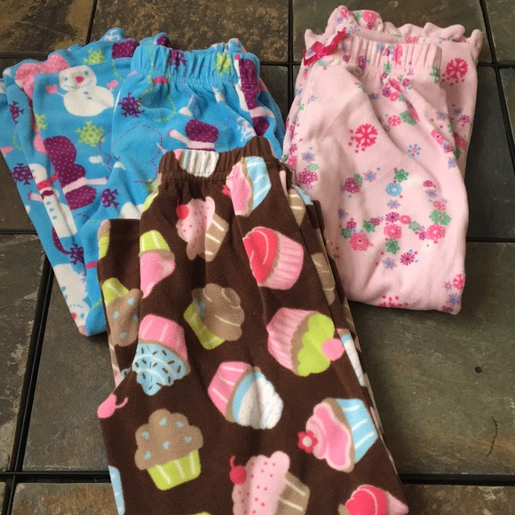 Carter's Other - (4/$15) 3 Pairs Girls Fleece Pajama Pants sz 4T